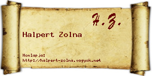 Halpert Zolna névjegykártya